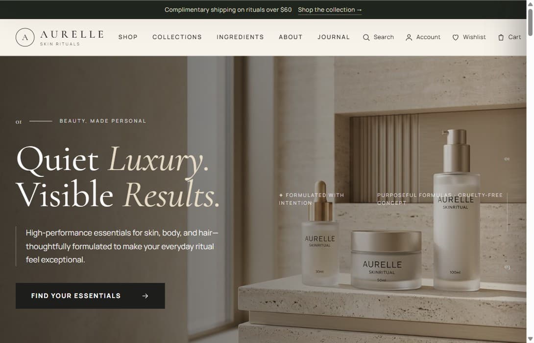AURELLE Beauty website